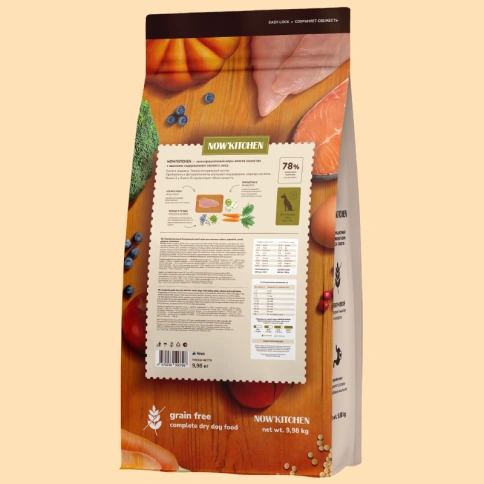 Сухой корм NOW'KITCHEN Fresh Senior Turkey, Duck & Salmon для собак старше 7 лет со свежей индейкой,уткой, с индейкой, уткой и лососем, 9,98 кг фото 2
