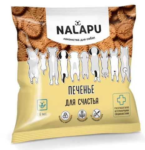 Лакомство Nalapu печенье для собак, для счастья, 115 г фото 1