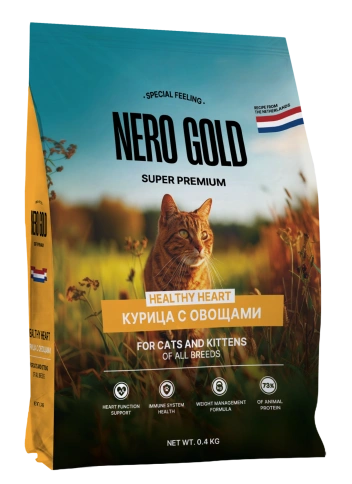 Сухой корм NERO GOLD Chicken & Vegetables для кошек и котят, с мясом курицы и овощами, 400 г фото 1