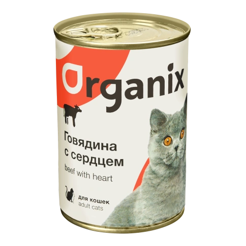Влажный корм Organix Preventive Line Beef & Heart для кошек, с говядиной и сердцем, 410 г фото 1