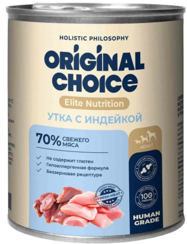 Влажный корм ORIGINAL CHOICE Elite Nutrition Adult Mini Turkey & Duck для собак мелких пород, с индейкой и уткой, 240 г фото 1