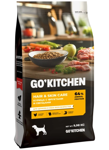 Сухой корм GO'KITCHEN для щенков и собак всех возрастов с курицей, 9.98 кг фото 3