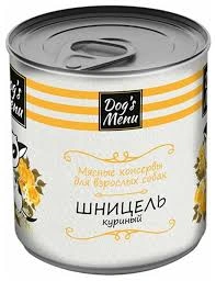 Влажный корм Dog`s Menu для взрослых собак шницель куриный, 340 г фото 1