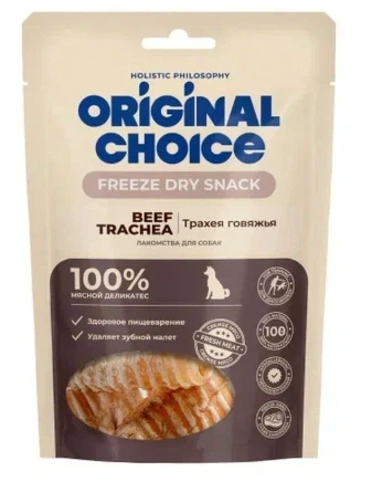 Лакомство ORIGINAL CHOICE для собак, трахея говяжья, 50 г фото 1