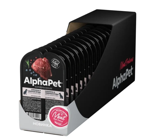 Влажный корм ALPHAPET Superpremium ламистер Venison & Northern Berries для взрослых собак, с олениной и северными ягодами, 100 г фото 3