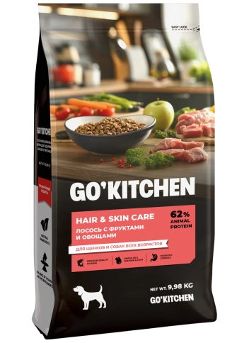 Сухой корм Go'Kitchen Salmon для щенков и собак всех возрастов, с лососем, 9,98 кг фото 1