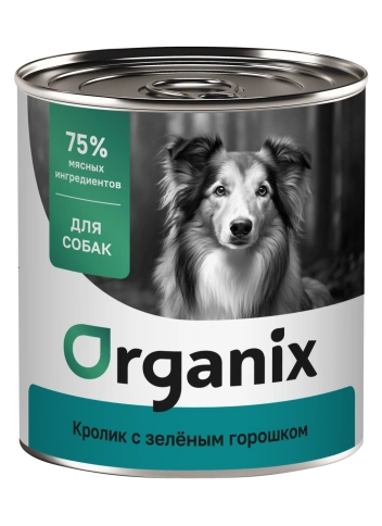 Влажный корм Organix Preventive Line Rabbit для собак Кролик с зеленым горошком, 75 г фото 1