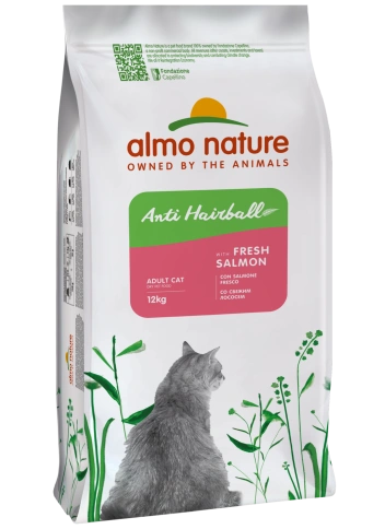 Сухой корм Almo Nature Hairball для взрослых кошек со свежим лососем, 12 кг фото 1