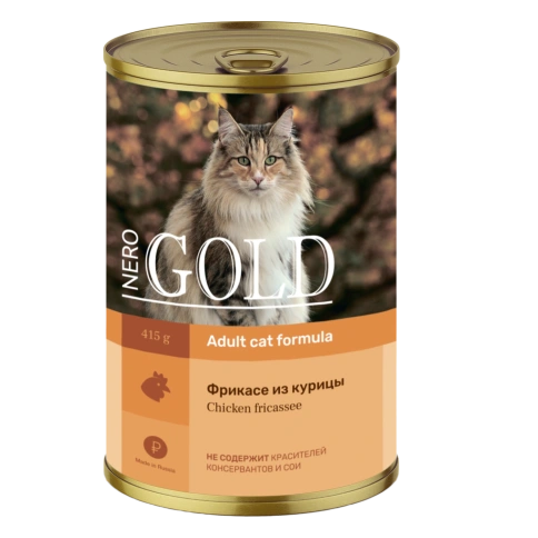 Влажный корм Nero Gold Chicken для кошек "Фрикасе из курицы", 415 г фото 1