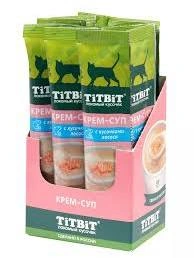 Влажный корм Titbit крем-суп Salmon для кошек, с кусочками, с лососем, 16 г фото 1