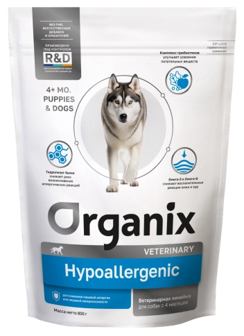 Сухой корм Organix Preventive Line HYPOALLERGENIC для собак для снижения пищевой аллергии или пищевой непереносимости, 800 г фото 1