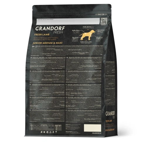 Сухой корм Grandorf Fresh Dog для взрослых собак средних и крупных пород чувствительное пищеварение и гипоаллергенный ягненок с бататом 1 кг фото 2