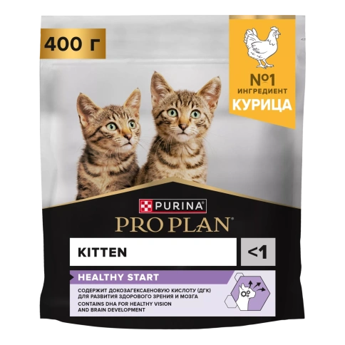 Сухой корм PRO PLAN Chicken для котят до года, с высоким содержанием курицы, 400 г фото 1