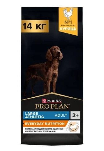 Сухой корм PRO PLAN Chicken для взрослых собак крупных пород с атлетическим телосложением, с высоким содержанием курицы, 14 кг фото 1