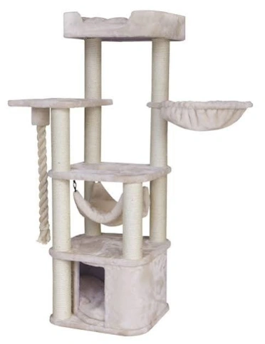 Игровая площадка NOBBY Zada для кошек, кремовая, 50 см х 50 см х 145 см фото 1