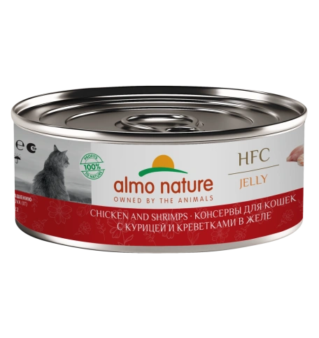 Влажный корм Almo Nature для кошек с курицей и креветками в желе, 100 г фото 1