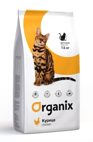 Сухой корм Organix Adult Chicken для кошек, с курицей, 7,5 кг фото 1