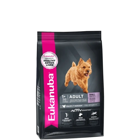 Сухой корм Eukanuba Adult Small Breed для взрослых собак мелких пород с птицей, 15 кг фото 1