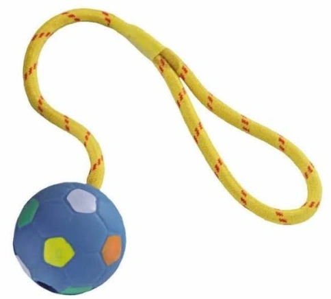 Игрушка NOBBY для собак, Мяч на Веревке, резина, 6,5 см фото 1