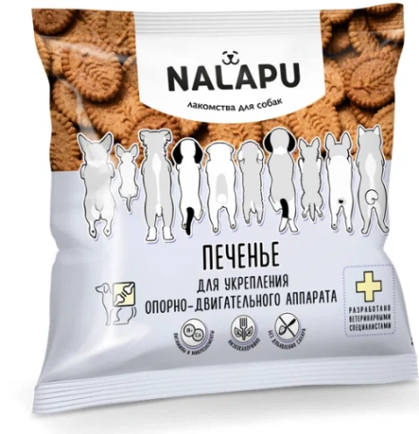 Лакомство Nalapu печенье для собак, для укрепления опорно-двигательного аппарата, 115 г фото 1