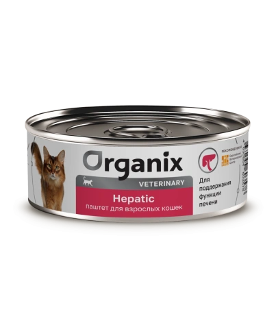 Влажный корм Organix Veterinary Hepatiс для взрослых кошек для поддержания функции печени, 100 г фото 1