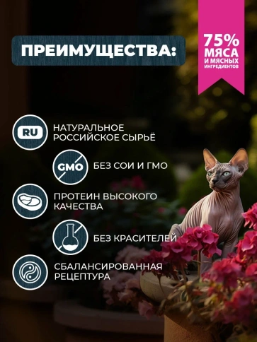Влажный корм Родные корма Veal & Turkey для кошек, телятина и индейка по-пожарски, 410 г фото 2