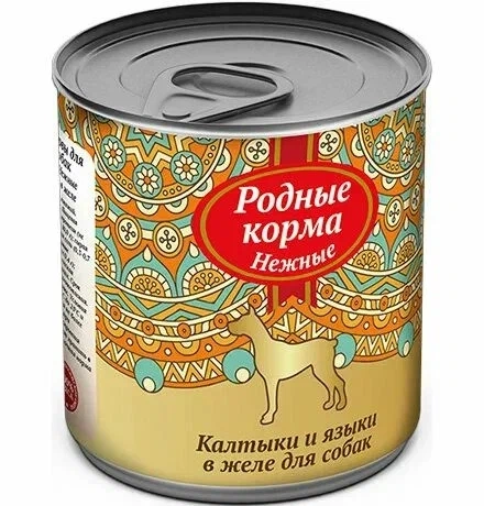 Влажный корм Родные корма нежные калтыки и языки в желе для собак, 240 г фото 1