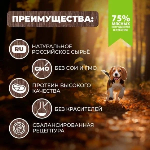 Влажный корм Родные корма для собак, мясные кусочки в соусе по-суздальски, 970 г фото 2