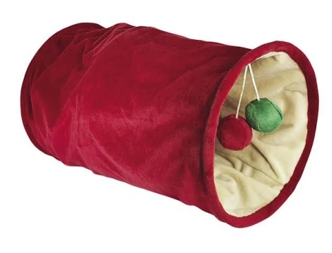Игрушка NOBBY для кошек, Новогодний Тоннель, красный, 50 см х 25 см фото 1