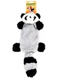 Игрушка Homepet для собак, енот с пищалкой и шуршащим эффектом плюш, 39 см х 17 см фото 1