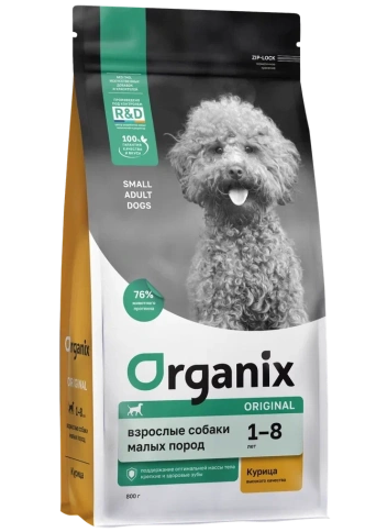 Сухой корм Organix Adult Small Dog Chicken & Vegetables для взрослых собак малых пород, с курицей, фруктами и овощами, 800 г фото 1