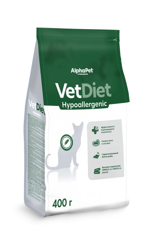 Сухой корм ALPHAPET Veterinary Diet Hypoallergenic Adult Cat, 400 г фото 2