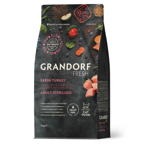 Сухой корм Grandorf Fresh Cat для стерилизованных кошек индейка с бататом 2 кг фото 1