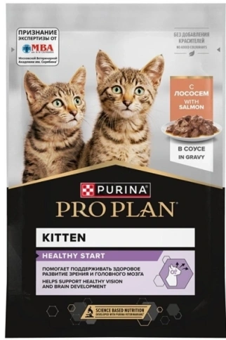 Влажный корм PRO PLAN Salmon для котят, с лососем в соусе, 85 г фото 1