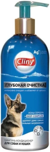 Шампунь Cliny для собак и кошек, глубокая очистка шампунь-кондиционер, 300 мл фото 1