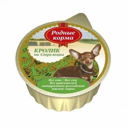 Влажный корм Родные корма ламистер паштет кролик по-стрелецки Rabbit для собак, 125 г фото 1