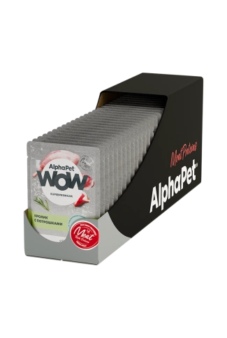 Влажный корм ALPHAPET WOW Superpremium Rabbit & Giblets для кошек, с чувствительным пищеварением, с кроликом и потрошками, 85 г фото 3