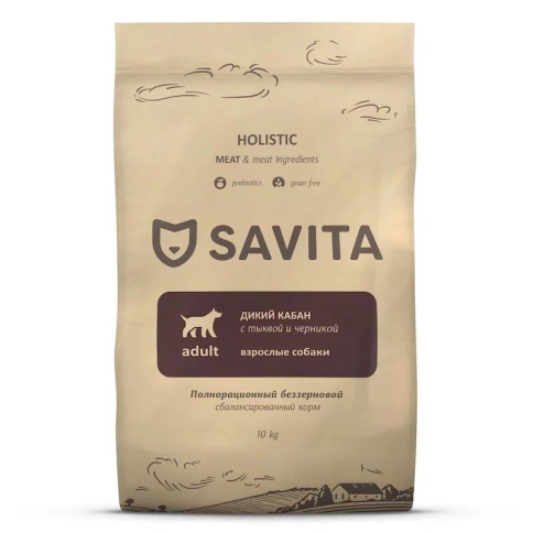 Сухой корм SAVITA Adult для собак, с мясом дикого кабана, 400 г фото 1