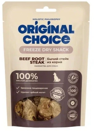 Лакомство ORIGINAL CHOICE для собак, бычий стейк из корня, 55 г фото 1