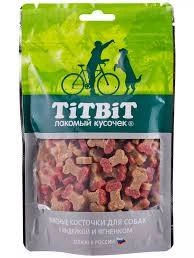 Лакомство Titbit мясные косточки для собак, с индейкой и ягненком, 145 г фото 1