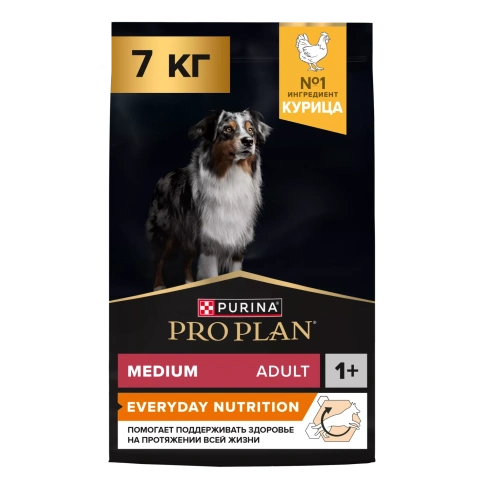 Сухой корм PRO PLAN Chicken для взрослых собак средних пород, с высоким содержанием курицы, 7 кг фото 1