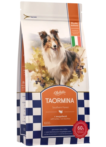 Сухой корм Taormina для взрослых собак с чувствительным пищеварением с индейкой Southern Forest, 600 г фото 1