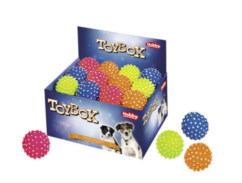Игрушка NOBBY для собак, дисплей, Мяч С Шипами, 24 шт, 7 см фото 1
